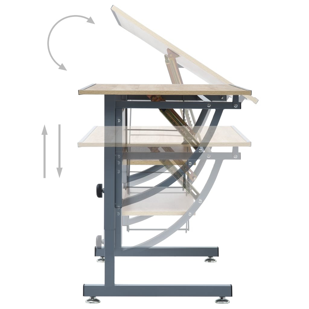 Teenagers Drafting Table Oak 110x60x87 cm MDF
